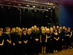 The choir beaming after their Christmas concert in Swansea