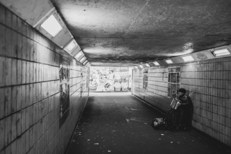 Many homeless people take shelter under Newport's tunnels during the day