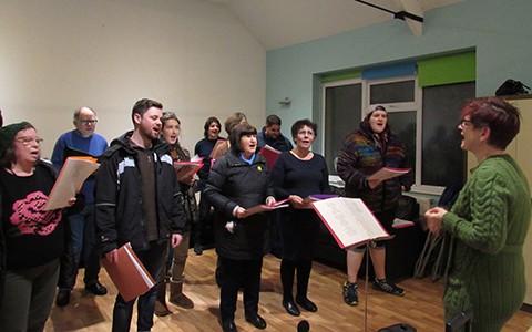 TAVS choir rehearsing