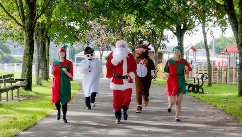 Last year’s Santa and elf run through Cardiff Bay 