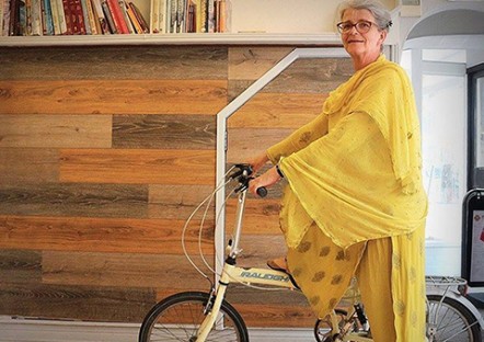 Kavi Dasa on a bike