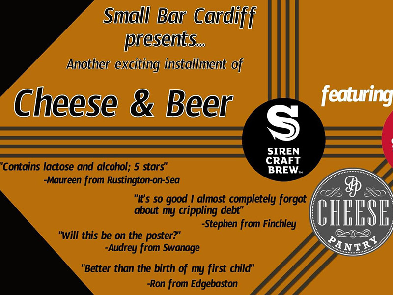 A promotional poster for the cheese and beer night