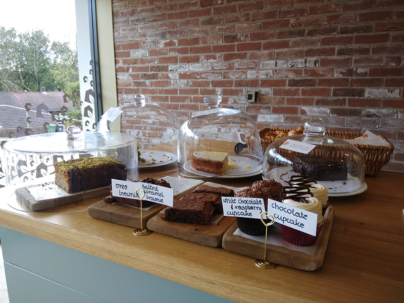 Cupcakes, brownies and pastries on display
