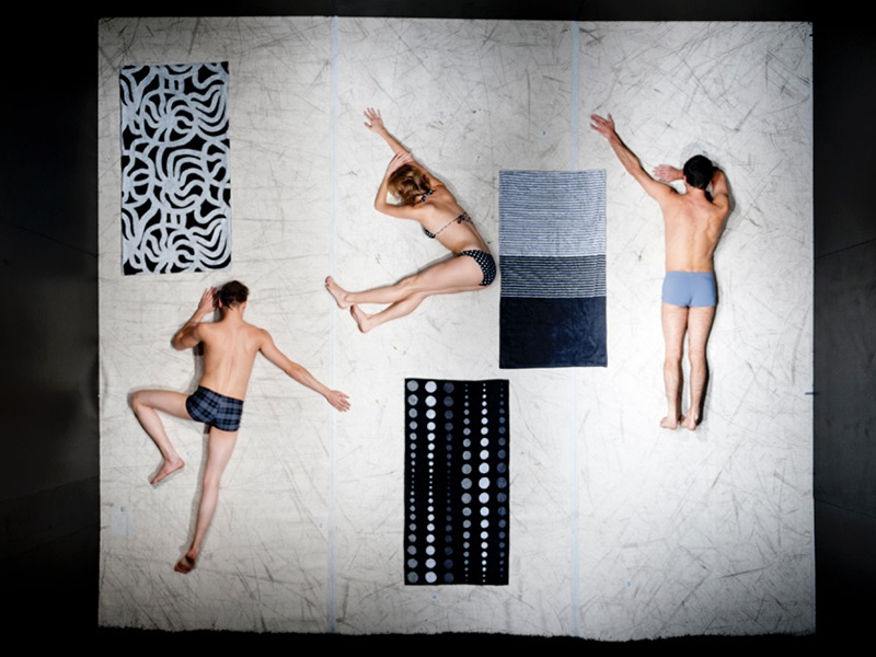 Meant to be watched from above, this piece is a blend of dance, performance and graphic art