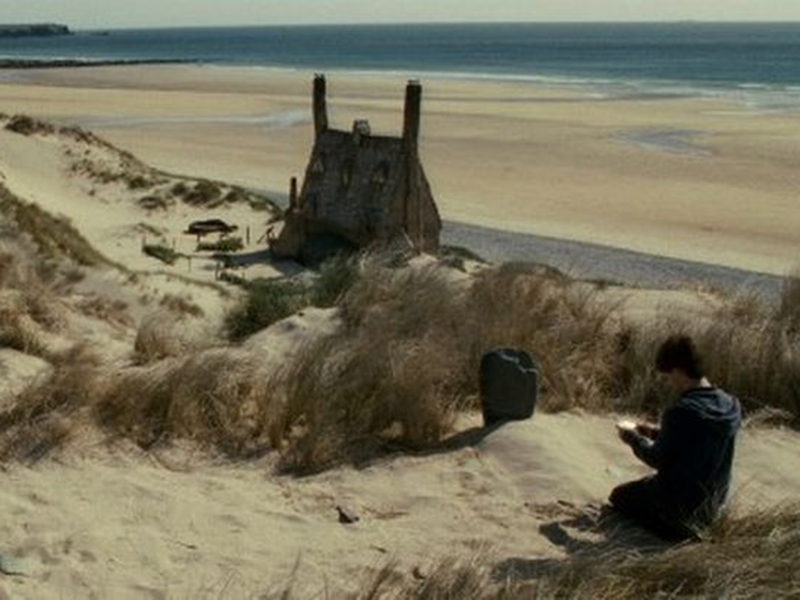 Harry grieves after Dobby's death.