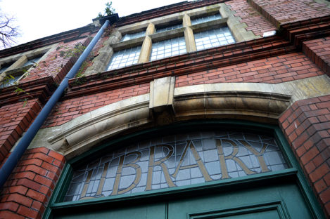 Close up shot of Roath Library, a closed gateway to culture in Adamsdown