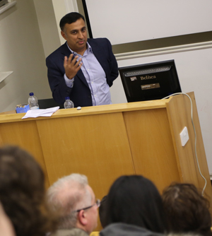 Ashok Ahir (Mela, Cardiff) considered ‘Impartiality and representation of opinion on TV news’ along with his academic colleague for the evening, Professor Karin Wahl-Jorgensen.