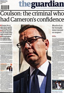 Front page of The Guardian 25.6.2014