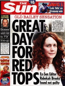 Front page of the Sun 25.6. 2014