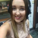 Student Abbie Bolitho ina radio studio