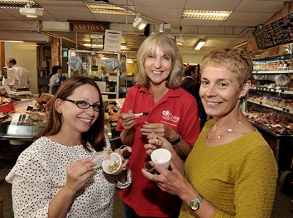 Sian B Roberts (centre) with some keen foodies on the tasting tour