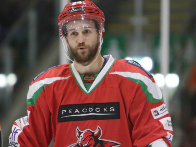 Caption: Andrew Hotham: Devils defenseman & official ambassador of LGBT Sport Cymru Ambassador