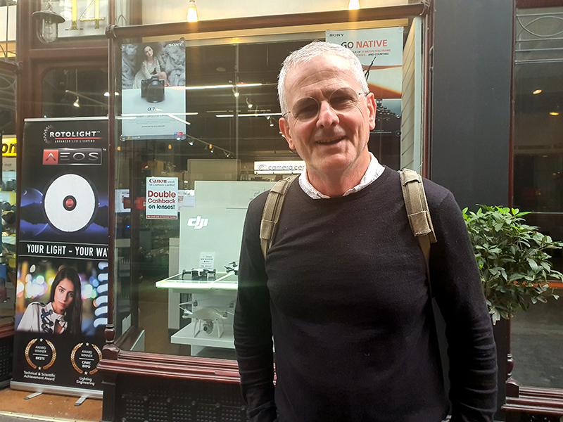 Voxpop man in Cardiff's Arcade