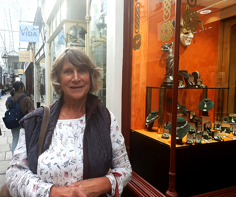 Voxpop woman in Cardiff's Arcade