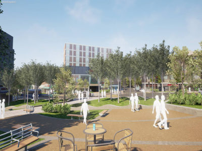 animation of Swansea Kingsway with more greenery