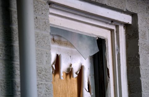 A picture of a broken window