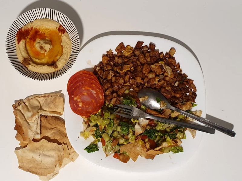 Plate of homemade Lebanese food