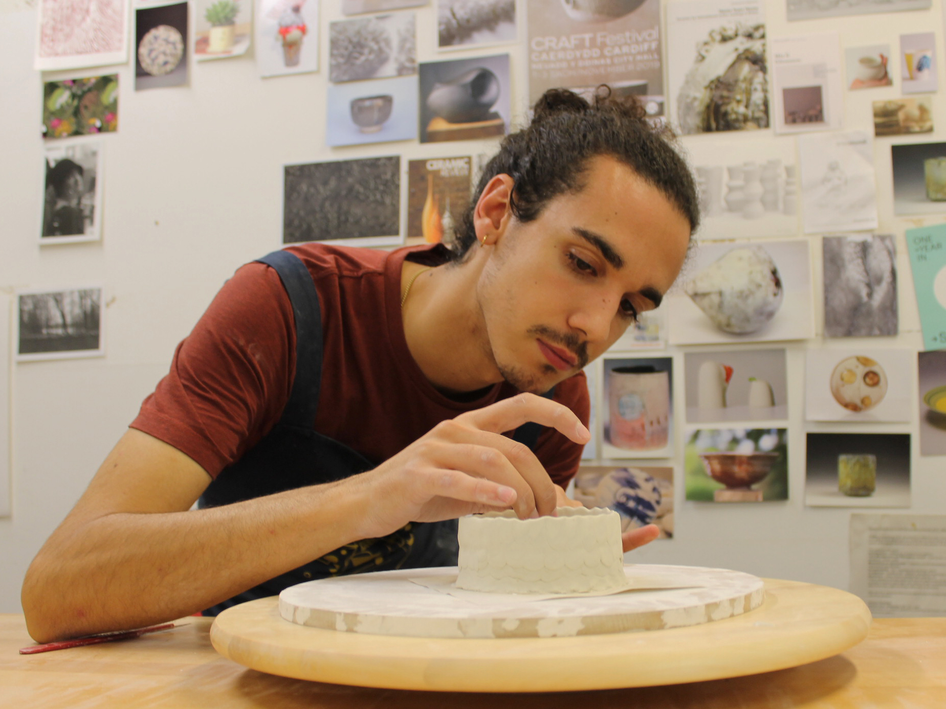 Toni makes pottery using a technique called coiling, which is thousands of years old