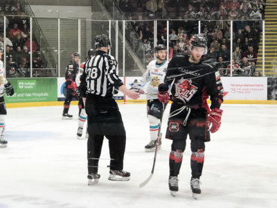 Cardiff Devils playing at Viola Arena against the Belfast Giants