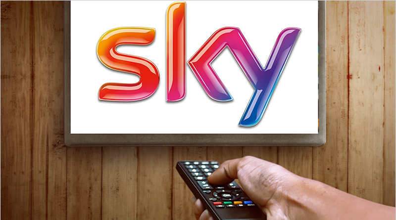 Sky TV logo on a TV screen