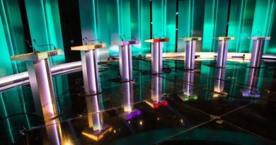 The 2017 election TV debate stage