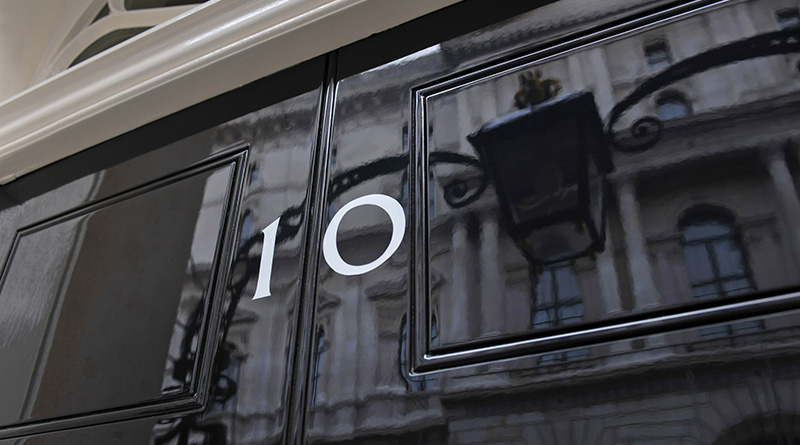 The front door of number ten Downing Street