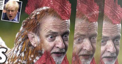 Jeremy Corbyn's face on a chicken.