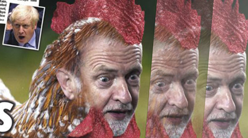 Jeremy Corbyn's face on a chicken.